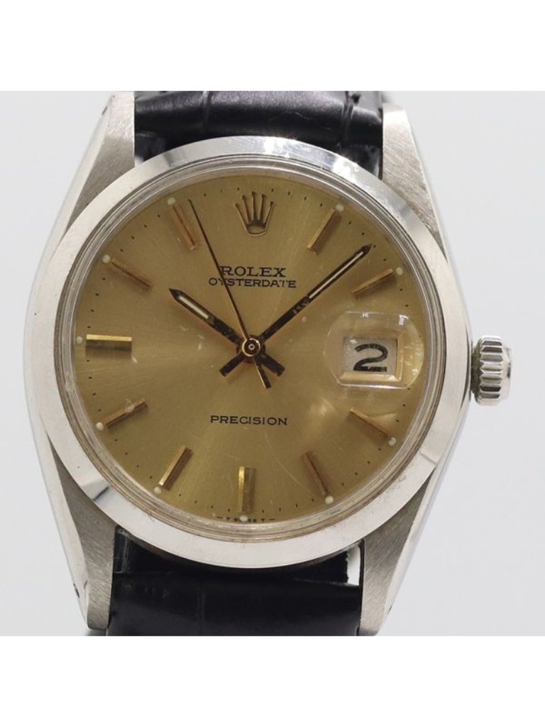 Rolex Oyster Date Hand Wound Gold Dial Watch